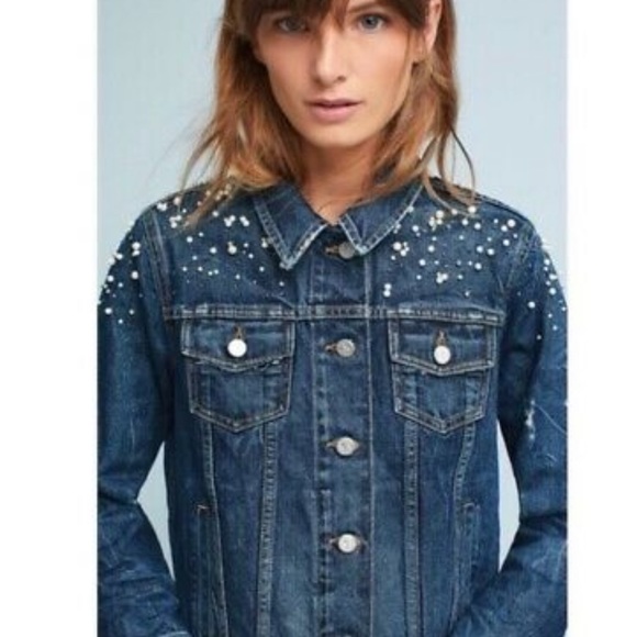 Pilcro pearled denim jacket - Picture 5 of 16